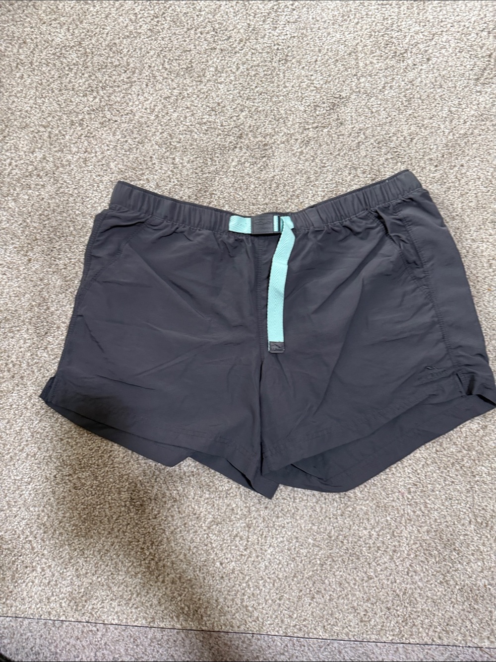 Women's L.L. bean Slate grey Active Shorts with Mint belt